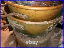 Antique CONFECTIONERY CANDY BURNER STOVE WITH 5 HUGE COPPER KETTLES