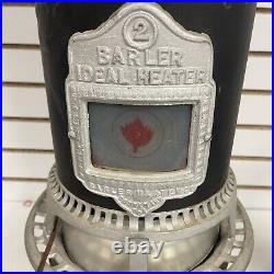 Antique Cast Iron No 2 BARLER (Ideal) HEATER CO kerosene Heater Accent Light USA