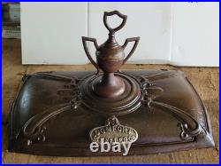 Antique Cast Iron Parlor Stove Top With Finial