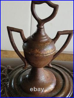 Antique Cast Iron Parlor Stove Top With Finial