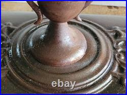 Antique Cast Iron Parlor Stove Top With Finial