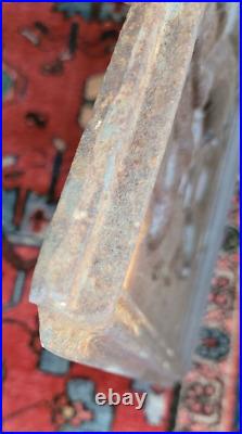 Antique Cast Iron Stove Plate 1940s Lumberjacks Cast Iron Stove Panel