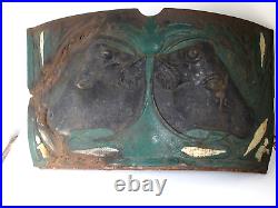 Antique Cast iron Kenwood Stove Raised Panel 2 Cows and Corn