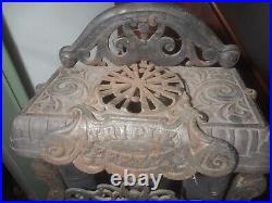 Antique Fancy Victorian Cast Iron F & L KAHN BROS Gas Parlor Stove Heater 1800's