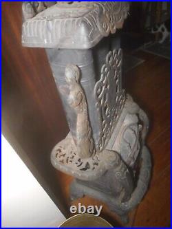 Antique Fancy Victorian Cast Iron F & L KAHN BROS Gas Parlor Stove Heater 1800's
