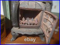 Antique Fancy Victorian Cast Iron F & L KAHN BROS Gas Parlor Stove Heater 1800's