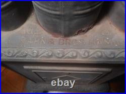 Antique Fancy Victorian Cast Iron F & L KAHN BROS Gas Parlor Stove Heater 1800's