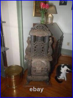 Antique Fancy Victorian Cast Iron F & L KAHN BROS Gas Parlor Stove Heater 1800's
