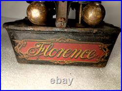 Antique Florence Kerosene Sad Iron Heater Stove With Double Burner Gardner Mass