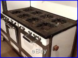 Antique Gas Magic Chef 6300 Porcelain 8 Burner & 2 Oven Left Stack Stove