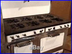 Antique Gas Magic Chef 6300 Porcelain 8 Burner & 2 Oven Left Stack Stove