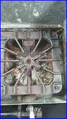 Antique Griswold 202 Cast Iron 2 Burner Camp Cook Stove with Metal Wind Shroud