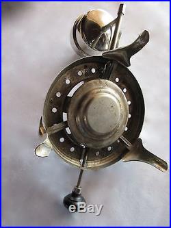 Antique Manning Bowman Co. Nickel Plated Alcohol Gas Camp Stove Burner