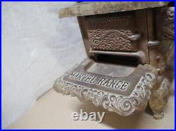 Antique Marvel Range Cast Iron Stove- Salesman Sample Doll Toy Big 16 in. Wide