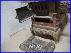 Antique Marvel Range Cast Iron Stove- Salesman Sample Doll Toy Big 16 in. Wide