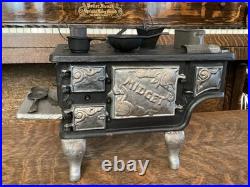 Antique Midget Cast Iron Toy Stove Salesman Sample Range Cooks Accessories Lot