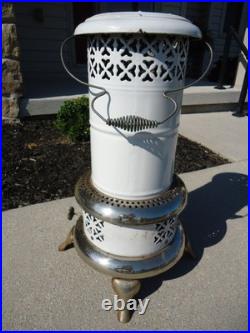 Antique Perfection #1670 Smokeless Kerosene Oil Heater White Enamel RARE MODEL