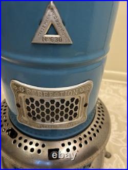 Antique Perfection Vintage Kerosene Oil Heater Stove- Blue Enamel