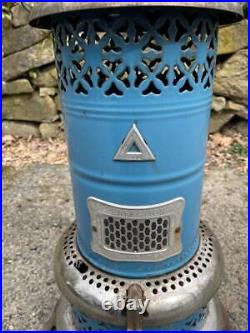 Antique Robin Blue Enamel 1630 Perfection Oil Kerosene Parlor Cabin Heater Stove