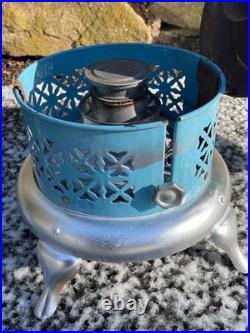 Antique Robin Egg Blue Enamel 260C Perfection Oil Kero Parlor Cabin Heater Stove