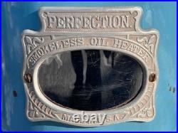 Antique Robin Egg Blue Enamel 260C Perfection Oil Kero Parlor Cabin Heater Stove