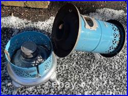 Antique Robin Egg Blue Enamel 260C Perfection Oil Kero Parlor Cabin Heater Stove