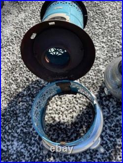 Antique Robin Egg Blue Enamel 260C Perfection Oil Kero Parlor Cabin Heater Stove