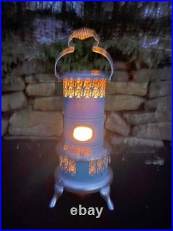 Antique Robin Egg Blue Enamel 260C Perfection Oil Kero Parlor Cabin Heater Stove