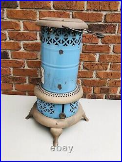 Antique Robin Egg Blue Enamel 630 Perfection Oil Kero Parlor Cabin Heater Stove