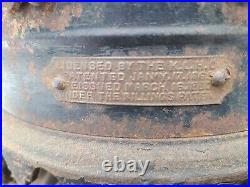 Antique Sad Iron Stove Kerosene Oil Heater Brunswick F Tulley NY 1800s Untested