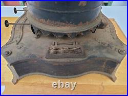 Antique Sad Iron Stove Kerosene Oil Heater Brunswick F Tulley NY 1800s Untested