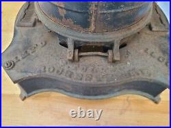 Antique Sad Iron Stove Kerosene Oil Heater Brunswick F Tulley NY 1800s Untested