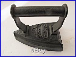 Antique Sad Iron's (5) with Stove Heating Iron Holder and Lifter Rare