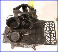 Antique Salesmen Sample Cast Iron Crescent Wood Burning Stove Complete A Gem