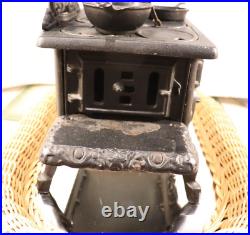 Antique Salesmen Sample Cast Iron Crescent Wood Burning Stove Complete A Gem