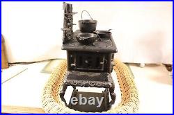 Antique Salesmen Sample Cast Iron Crescent Wood Burning Stove Complete A Gem