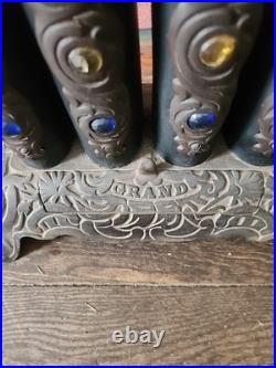 Antique The Union Stove Works Jewel No. 4 Grand Cast Iron Gas Parlor Stove