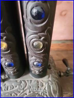 Antique The Union Stove Works Jewel No. 4 Grand Cast Iron Gas Parlor Stove