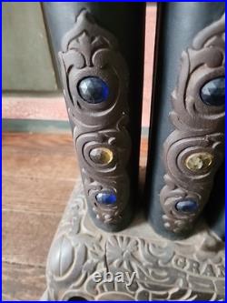 Antique The Union Stove Works Jewel No. 4 Grand Cast Iron Gas Parlor Stove