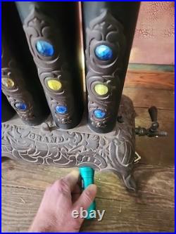 Antique The Union Stove Works Jewel No. 4 Grand Cast Iron Gas Parlor Stove