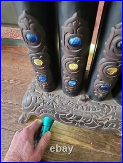 Antique The Union Stove Works Jewel No. 4 Grand Cast Iron Gas Parlor Stove