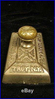 Antique Troy Nickelworks Stove Co. Cast Iron Paperweight