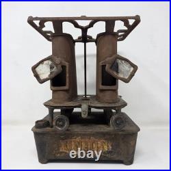 Antique Union Kerosene Sad Iron Double Burner Heater Stove Has 2 Wicks Untested