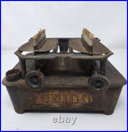 Antique Union Kerosene Sad Iron Double Burner Heater Stove Has 2 Wicks Untested