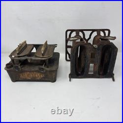 Antique Union Kerosene Sad Iron Double Burner Heater Stove Has 2 Wicks Untested