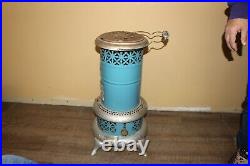 Antique Vintage Blue Porcelain 1913 Perfection 630 Smokeless Oil Heater Stove