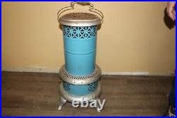 Antique Vintage Blue Porcelain 1913 Perfection 630 Smokeless Oil Heater Stove