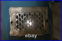 Antique Vintage Blue Porcelain 1913 Perfection 630 Smokeless Oil Heater Stove