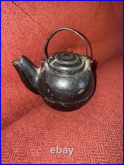 Antique Vintage Cast Iron Toy Stove Mini Sample Tea Kettle Insert Range Top