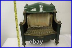 Antique Vintage Humphrey Radiant Fire Gas Fireplace Heater Green Enamel